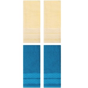 REGALWOVEN Geometry Pattern Cotton Soft Decorative Hand Towels for Bathroom 4 Pcs - 1 of 4