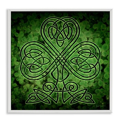 Stupell Industries Green Celtic Shamrock Knot, 17" x 17"