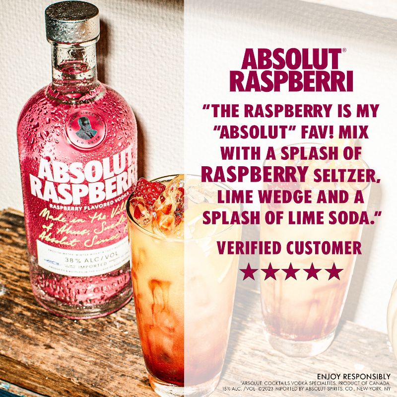 Absolut Raspberri Vodka - 750ml Bottle, 3 of 7