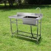 VEVOR Stainless Steel Utility Sink, Free Standing Single Bowl Commercial Kitchen Sink Set w/Workbench, for Garage, Restaurant, Laundry - 2 of 4