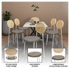 LeisureMod Velvet Dining Chair Rattan Back Side Chair Comfortable Kitchen Chair with Stainless Steel Base Euston Collection - 2 of 4
