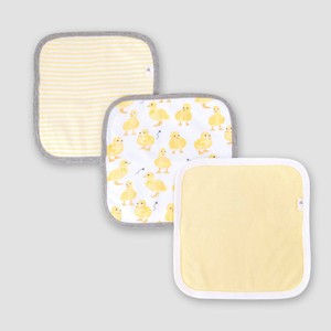 Burt's Bees Baby® Baby Girls' Set of 3 Little Ducks Washcloths - Yellow - 1 of 3