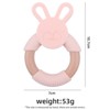 MyKids-USA Baby Food-Grade Teething Rattle, Teething Aid for Babies, Wooden and Silicone Rabbit Teething Bracelet - 3 of 4