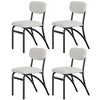 Set of 2/4 Dining Chairs with Boucle Upholstered Back and Metal Legs for Living Room, Dining Room, Kitchen - 2 of 4