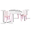 FURNIinspire Kids Table Sets Kids Table Chairs, 3 Piece Wooden Toddler Table with Animal Backrest Desk for Nursery, Pink, 23.62"*23.62"*17.32" - 3 of 4