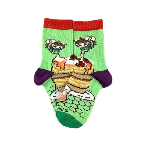 Yummy Pancake Breakfast Bee Honey Sock - from the Sock Panda (Ages 3-7) - image 1 of 4