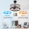 Airsurfer 20" Cage Ceiling Fan with Light Kit, 5 ABS Black Blades, Remote Included, E12*6(Bulbs not included), 5" & 10" Down  Rods, AC Motor - 4 of 4