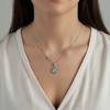 Anna-Kaci Women's Star Flower Pendant Necklace with Crystal Center Stone and Accent Gem Detailing - Light Blue - 3 of 4