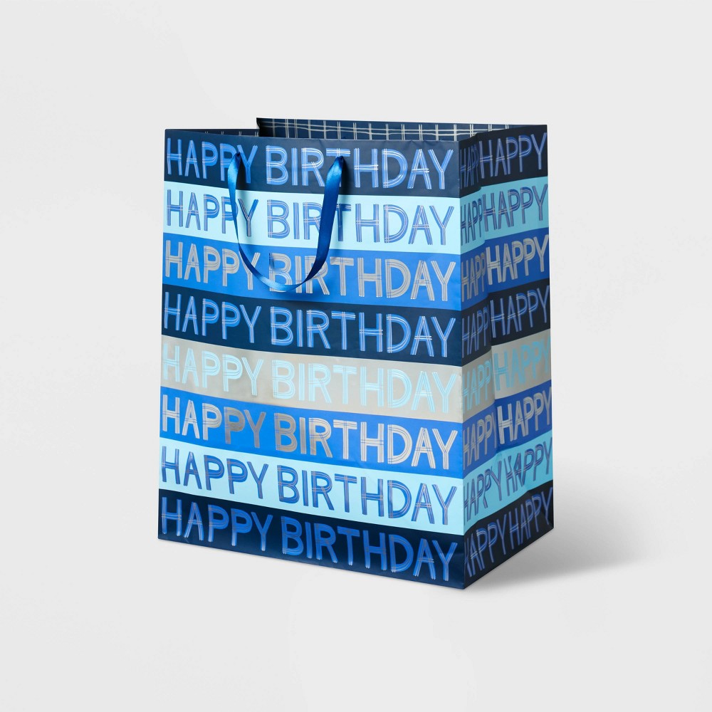 (Case of 12)XLarge "Happy Birthday" Script Blue - Spritz™
