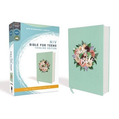 Niv, Bible for Teens, Thinline Edition, Cloth Over Board, Floral, Red Letter Edition, Comfort Print - by  Zondervan (Hardcover)