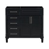 NicBex 36" Bathroom Vanity with/without Sink,Solid Wood&MDF Freestanding Storage Cabinet with 3 Drawers&2 Doors,300lbs Max - 4 of 4