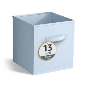 Sorbus 13 Inch Foldable Fabric Storage Cube Bin with Handles- for Organizing Home, Shelves, Nursery, Playroom, Closet and More - 1 of 4