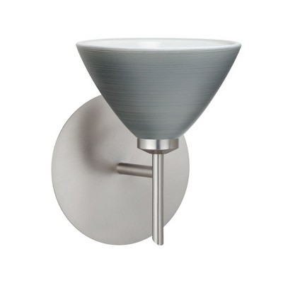 Besa Lighting Domi 1 - Light Wall Light in  Satin Nickel