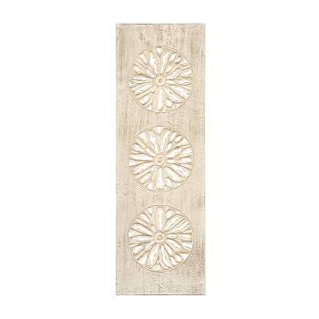 Wood Floral Handmade Carved Intricately Wall Decor - Olivia & May