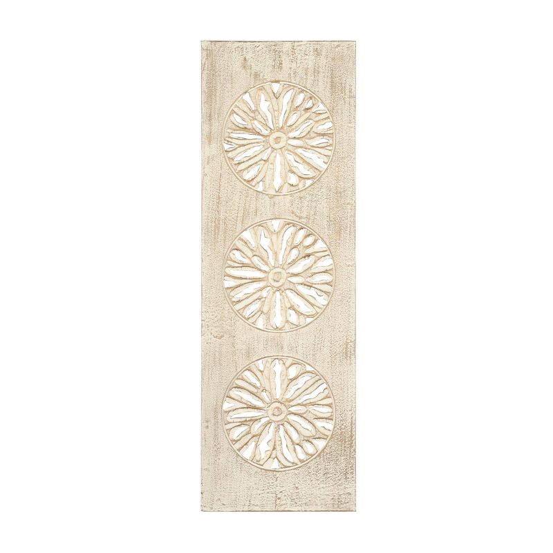 Wood Floral Handmade Carved Intricately Wall Decor - Olivia & May, 1 of 6