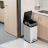 SEVOBAL Indoor Trash Cans Slim Bathroom Trash Can with Lid Soft Close, 2.5 Gallon Stainless Steel Garbage Can Small Trash Bins, Silvery, 13"*7.4"*15" - 3 of 4