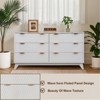 6 Drawer Wood Dresser with Faux Marble Top, 54" Wide Farmhouse Chest, Drip Pattern Design, Storage Organizer for Bedroom, Nursery, Living Room - 3 of 4