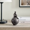 Danya B Brown Cast Iron Boy Reading on Globe Sculpture - Tabletop Desk Ornament or Decorative Paperweight - image 3 of 4