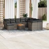 vidaXL Patio Sofa Set with Cushions Outdoor Furniture 11 Piece Poly Rattan - Gray - 2 of 4