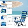 FURNIinspire Outdoor Portable Chair 4 Position Reclining with Cup Holder for Outdoor Relaxation, Blue Green Stripes, 23"*21.7"*31.5" - 3 of 4