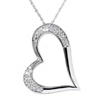 Pompeii3 1/2ct Pave Real Diamond Heart Shape White Gold Pendant