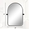 MAYEERTY 31.50x23.62x1.57in Wrought Iron Rounded Arch Black Metal Hanging Mirror - 4 of 4