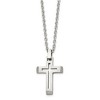 Black Bow Jewelry Mens Stainless Steel Brushed & Polished Voided Cross Necklace, 20 Inch - 2 of 4