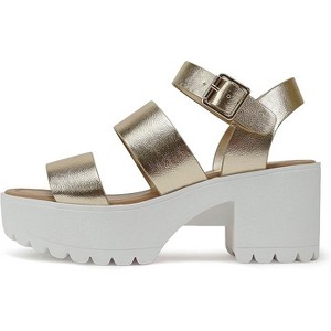 Soda ACCOUNT Women's Open Toe Block Heel Platform Sandals with Adjustable Ankle Strap - 1 of 4