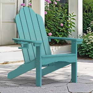 Arceso Adirondack Chair，36 Inch Outdoor Patio Chair，Adirondack Chairs with Cup Holder,  Plastic Adirondack Chairs for Patio, Law, Garden - 1 of 4