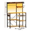 Aheaplus Kitchen Storage Shelf with Hooks, Coffee Bar with Charging Station and Shelves - 2 of 4