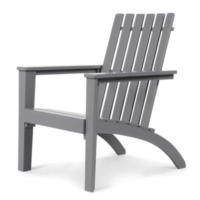 Tangkula Wooden Adirondack Chair W/Ergonomic Design Outdoor Lounge Armchair Acacia Wood chair for Yard&Patio Black/Gray/White