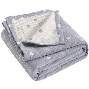 3 Layer Muslin Cotton Toddler Blanket, Super Soft and Warm Crib Blanket - NTBAY - 1 of 4