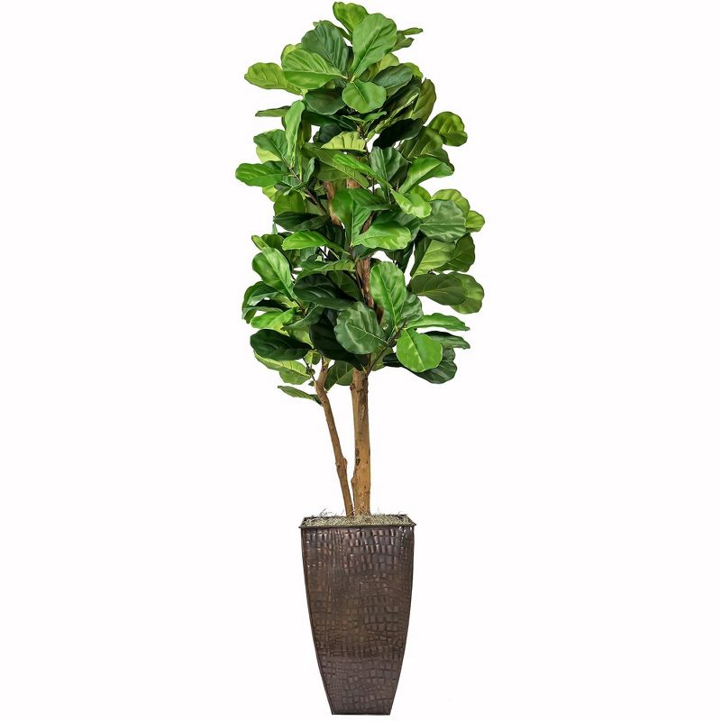 6&#39; Artificial Fig in Copper Planter - LCG Florals, 1 of 9