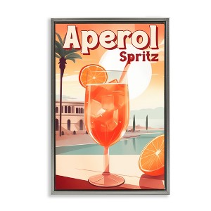 Stupell Industries Bright Tropical Aperol Spritz Black Framed Floater Canvas Wall Art - 1 of 4