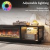 Black  2-in-1 Media Console+Electric Fireplace,78.7" TV Stand with Glass-Door Storage,12 Colors+5 Brightness ,Entertainment Center & Heating Hub - 4 of 4