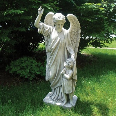 Design Toscano Guardian Angel Child's Prayer Garden Statue - Off-White