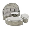 Sapphtopaz Outdoor Patio Furniture Set Round Daybed Rattan Sectional Sofa with Retractable Canopy and Adjustable Table for Garden, Backyard - 4 of 4