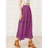 Allegra K Women's Lace Insert Vintage Swing A-Line with Elastic Waist Maxi Skirt - 3 of 4