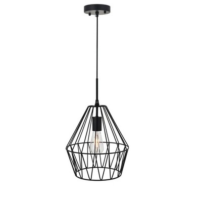 Candor Black Metal and Glass Pendant Light