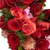 Northlight Artificial Floral Valentine's Day Wooden Rose Heart Wreath - 13.5" - 4 of 4