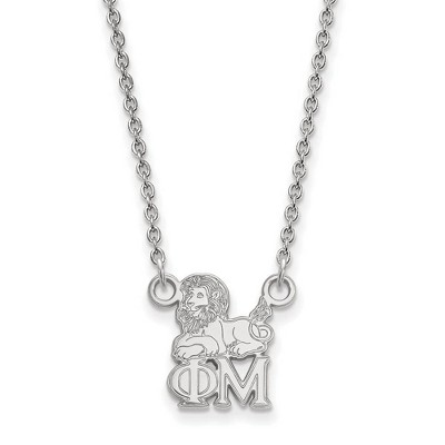 Black Bow Jewelry Sterling Silver Phi Mu Greek Life Necklace 18 Inch