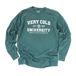 Simply Sage Market Women's Very Cold University Long Sleeve Garment Dyed Tee - 1 of 2