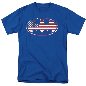 Men's Batman American Flag Oval T-Shirt - 1 of 4