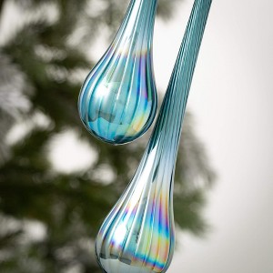 Sapphire Teardrop Ornament Blue 8.5"H Glass Set of 2 - 1 of 2