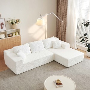 KWPZQEB 104" Cloud Modern Modular Sectional Sofawith L-Shape Chaise & Deep Seat, 3-Seater Upholstered Couches for Living Room, No Assembly - 1 of 4