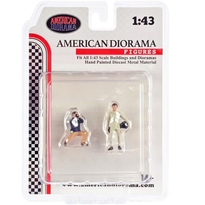 "Race Day" Two Diecast Figures Set 1 for 1/43 Scale Models by American Diorama, 1 of 4