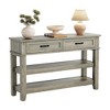 Gray Farmhouse Entryway Console Table – 3-Tier Wooden Sofa Table with 2 Storage Drawers - 2 of 4