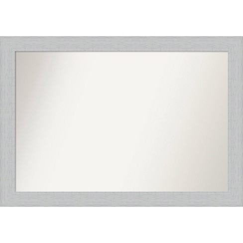 40" x 28" Non-Beveled Shiplap White Wood Wall Mirror - Amanti Art: Modern Rectangular, Includes Mount Hardware - image 1 of 4