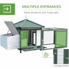 Resenkos Rabbit Hutch, Duck Cage Hutch,Chicken Coop,77" Wooden Chicken Coop Hen House with Nesting Box, Enclosed Run and Removable Tray, Green White - 2 of 4