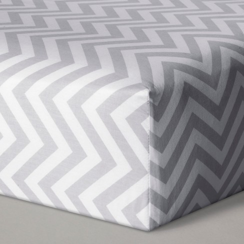 Fitted Crib Sheet Chevron Cloud Island Gray Target